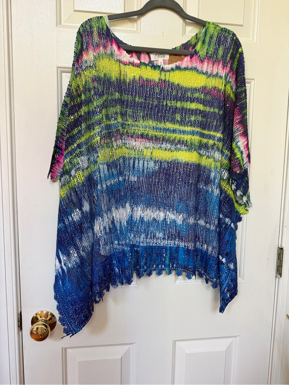 Oasis Knit Tunic in Blue, Green & Pink